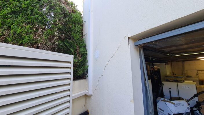 Expertise fissure oblique structurelle angle garage maison neuve haute Soane
